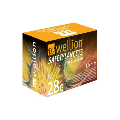 Wellion safety lancets 28G jednoráz. bezp. jeh. 100 ks
