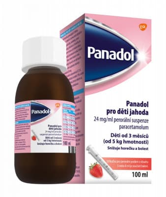 PANADOL PRO DĚTI JAHODA POR 24MG/ML POR SUS 1X100ML+STŘ