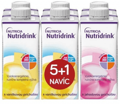 NUTRIDRINK 5+1 PŘÍCHUŤ VANILKA - JAHODA POR SOL 6x200ML
