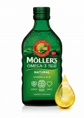 Möller`s rybí olej Omega 3 z tresčích jater s ovocnou příchutí 250 ml