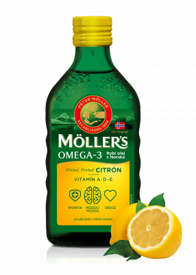 Möller's Omega 3 olej citronová příchuť 250 ml
