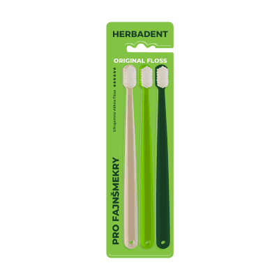 HERBADENT ORIGINAL FLOSS Zubní kartáčky s ultrajemnými kónickými vlákny 3 ks
