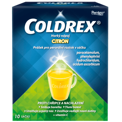 COLDREX HORKÝ NÁPOJ CITRON POR 750MG/10MG/60MG POR PLV SOL SCC 10 I