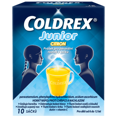 COLDREX JUNIOR CITRON POR 300MG/5MG/20MG POR PLV SOL SCC 10 I