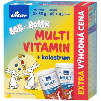 Vitar Kids Multivitamin + kolostrum Bob a Bobek Duopack 2 x 45 tablet