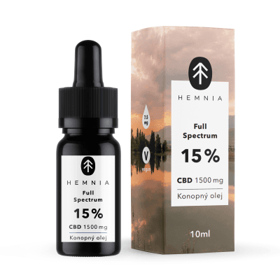 Hemnia CBD Konopný olej 15% 1500mg 10ml