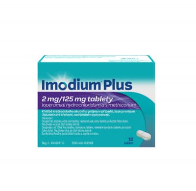 IMODIUM PLUS 2MG/125MG TBL NOB 12 I