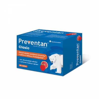 Preventan Clasic s příchutí maliny a grepu 90 tablet