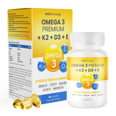 MOVit Omega 3 Premium+K2+D3+E 90 tobolek