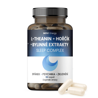 MOVit Sleep Complex L-Theanin + Hořčík + Bylinné extrakty 90 kapslí