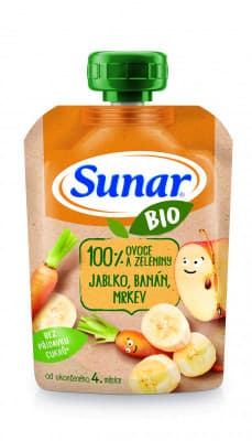 Sunar BIO kapsička Jablko banán mrkev 100g