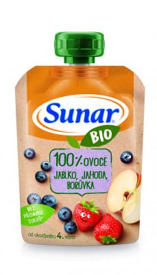 Sunar BIO kapsička Jablko jahoda borůvka 100g