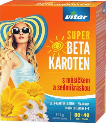 Vitar Super Beta-karot.měsíček+7kráska tbl.80+40