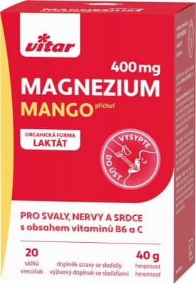 Vitar Magnezium 400mg+vit.B6+vit.C 20 sáčků