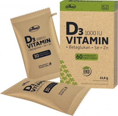 Vitar Vitamin D3 1000IU+betaglukan EKO cps.60