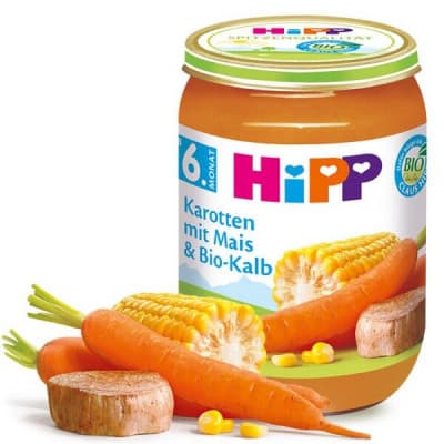 HiPP BABY BIO Mrkev s kukuřicí a BIO telecím 190g