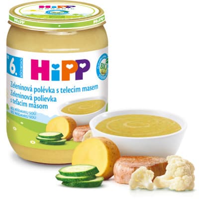 HiPP POLÉVKA BIO Zeleninová s telecím masem 190g