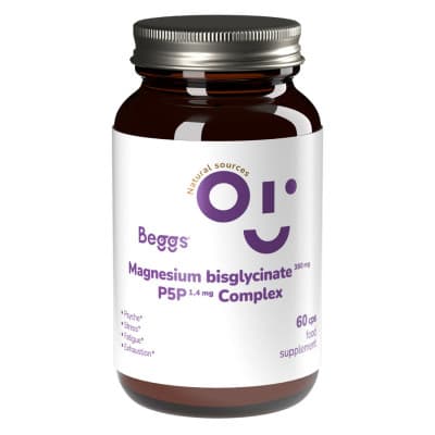 Beggs Magnesium bisglycinate 380 mg + P5P COMPLEX 1,4 mg 60 kapslí