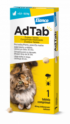 AdTab 48mg žvýkací tablety pro kočky >2-8kg 1ks