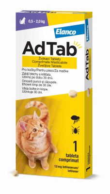 AdTab 12mg žvýkací tablety pro kočky 0.5-2kg 1ks