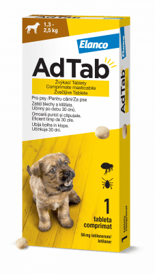 AdTab 56mg žvýkací tablety pro psy 1.3-2.5kg 1ks