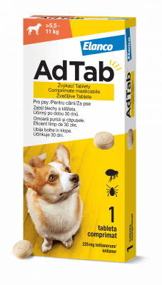 AdTab 225mg žvýkací tablety pro psy >5.5-11kg 1ks
