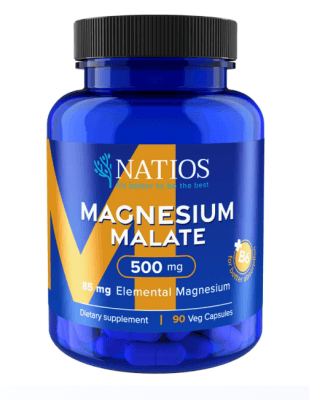 Natios Magnesium Malate 500 mg + B6 90 kapslí