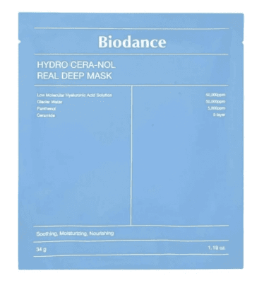 Biodance Hydro Cera-nol Real Deep Mask Hydratační kolagenová maska 1 ks 34 g