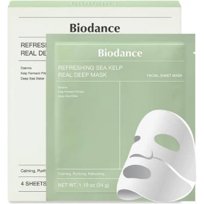 Biodance Refreshing Sea Kelp Real Deep Mask zklidňující hydrogelová pleťová maska 4 x 34 g